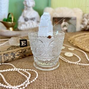 Vintage MCM Clear Glass Dish 🤍 Unique Home Decor / Holder / Floral / Gift